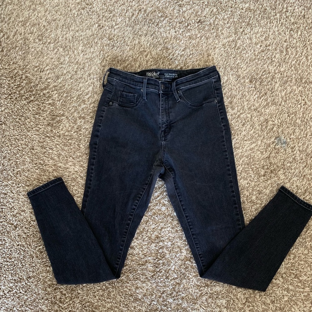 Black High Rise Denim Jeggings